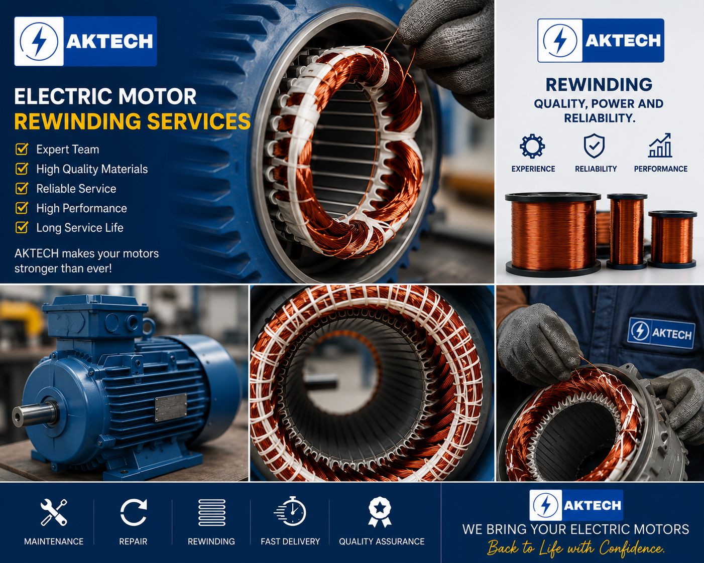 AKTECH motor rewinding